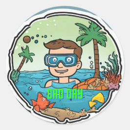 vaders dag ronde sticker