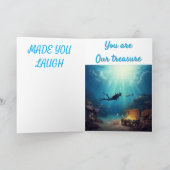 Vaders dag snorkelmasker komisch maakte je lachen bedankkaart (Binnen)