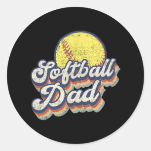 Vaders dag softbal vader cadeau van dochter zoon W Ronde Sticker