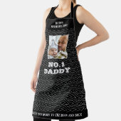 Vaders Day Zwart-wit Zig Zag Naam en foto Schort (Insitu)