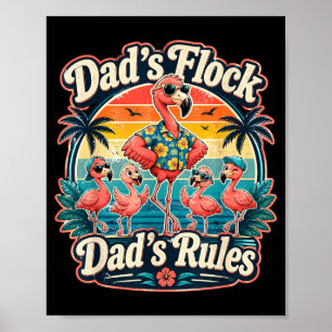 Vaders vliegen Flamingo Vaderdag Humor Poster