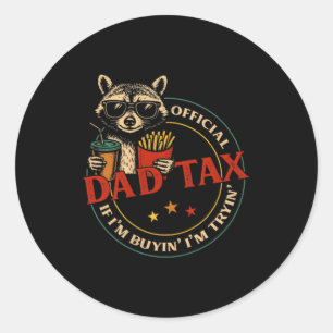 Vaderschap Als Ik Koop Probeer Ik Racoon Vaderdag Ronde Sticker