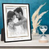 vaderschap EST. Elegant Black & Gold Lijst Foto Fotoplaat (Zijkant)