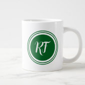 Vadersdag Golf Papa Groen Schrift Cirkel Monogram Extra Grote Beker (Rechts)