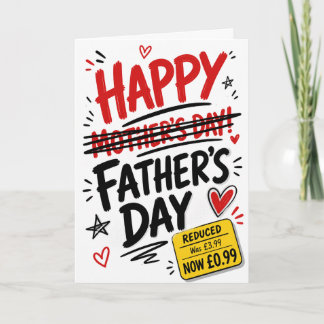 Vadersdag in de aanbieding, Moederdag doorgestreep Kaart