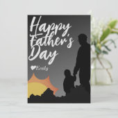 vadersdag papa & dochter silhouet vakantiekaart kaart (Staand voorkant)