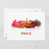 Vaduz skyline in waterverf briefkaart (Voorkant / Achterkant)