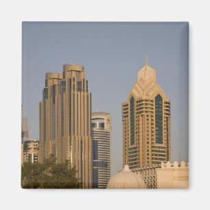VAE, Dubai. Minaret van moskee in Al Wasl, met Magneet