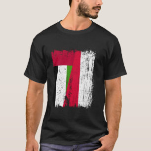 VAE Polen Halve Vlag Verenigde Arabische Emiraten T-shirt