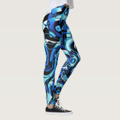 Vague Abstraite 270321 - 02 Leggings Bleus (Droite)