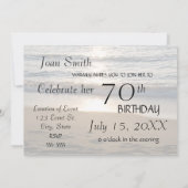 Vague au coucher du soleil 70e Anniversaire Carte  (Dos)