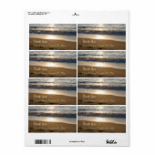 Vague au coucher du soleil étiquettes de mariage (Feuille entière)