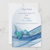 vague bleue 50 ans Anniversaire invitation (Devant)