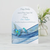 vague bleue 50 ans Anniversaire invitation (Debout devant)