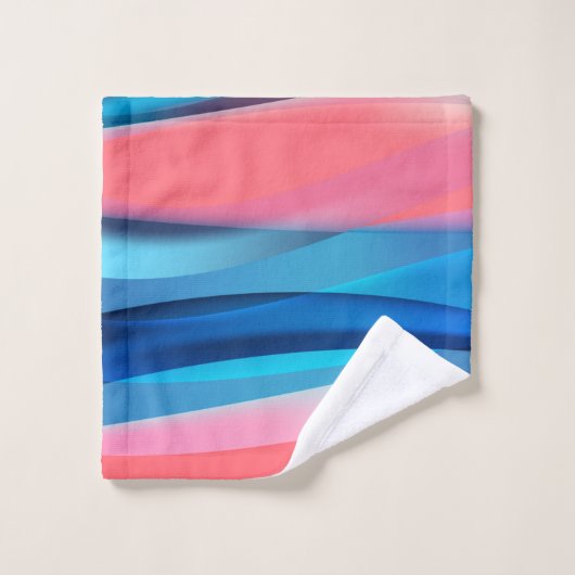 Vague bleue corail nom abstrait (Gant de toilette)