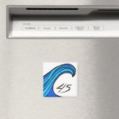 Vague bleue sur 45 aimants Carrés (In Situ (Lave-vaisselle))