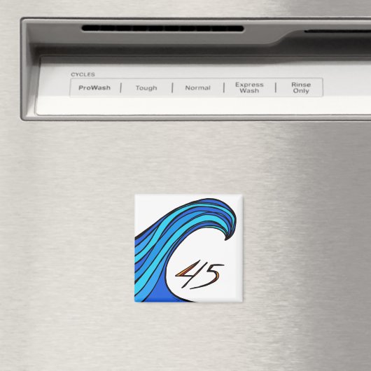 Vague bleue sur 45 aimants Carrés (In Situ (Lave-vaisselle))