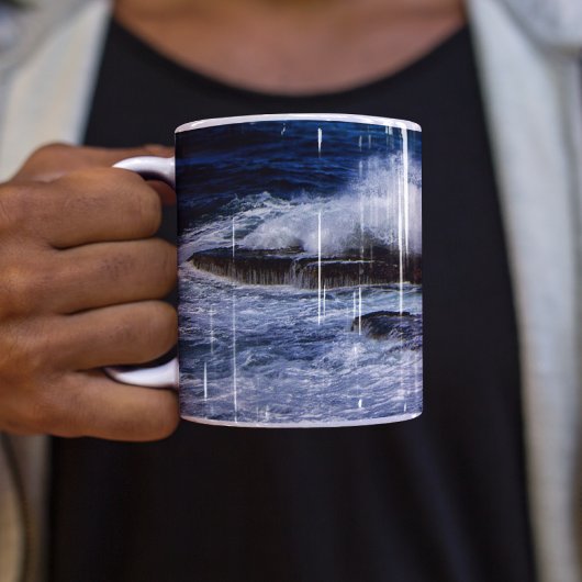 Vague Cassante Sur Mug De Formation Rock