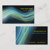 Vague de chaux bleu Carte de visite Graphic Design (Devant / Derrière)