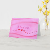 Vague de cœurs rouges, carte je t'aime (Fleur jaune)