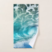 Vague de l'océan bleu puissant apaisant (Serviette à main)