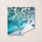 Vague de l'océan bleu puissant apaisant (Gant de toilette)