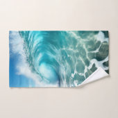 Vague de l'océan bleu puissant apaisant (Serviette à main)