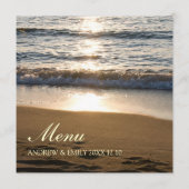 Vague de menu de mariage au coucher du soleil (Dos)