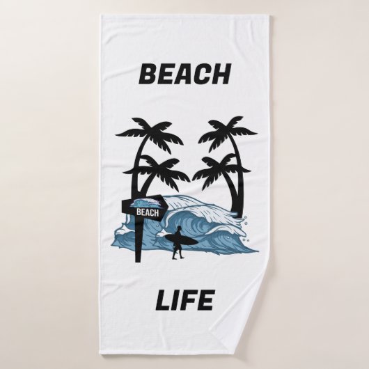 Vague de plage Funny (Serviette de bain)