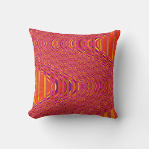 Vague de rayures, Coussin rose-orange