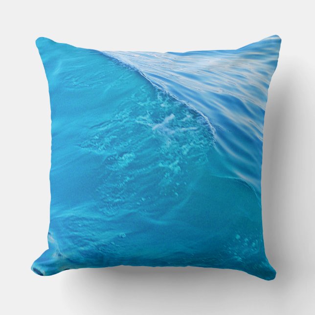 vague d'eau bleue coussin (Recto)