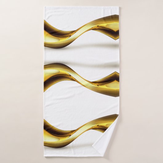 Vague d'or sur White Pretty (Serviette de bain)