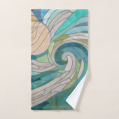 Vague et lune de mosaïque (Serviette à main)