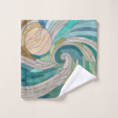 Vague et lune de mosaïque (Gant de toilette)