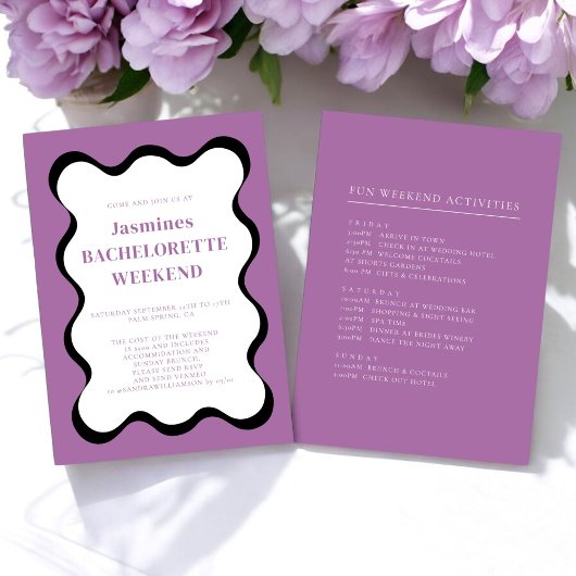 vague fun moderne bachelorette Invitation