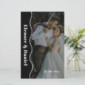 Vague latérale | Noir Blanc | Programme de mariage (Debout devant)