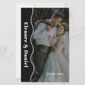 Vague latérale | Noir Blanc | Programme de mariage (Devant)