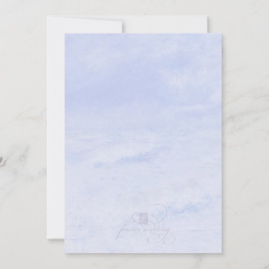 Vague océanique : Faire-part de mariage bleu pâle (Dos)