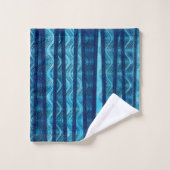 Vague Rétro Bleu Motif Unique Frais (Gant de toilette)