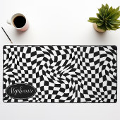 Vague Rétro : Damier Noir Ondulé Moderne