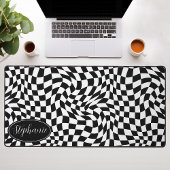 Vague Rétro : Damier Noir Ondulé Moderne