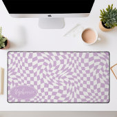 Vague Rétro : Damier Violet Ondulé Moderne