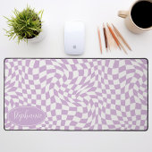 Vague Rétro : Damier Violet Ondulé Moderne