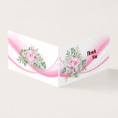 Vague rose et Carte de remerciements Mariage flora (Outside)