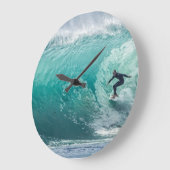 Vague, Surfer, Belle horloge murale paysage (Angle)