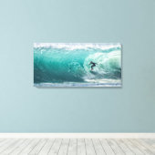 Vague, Surfeur, Belle Toile de Paysage (Insitu (Plancher de Bois))