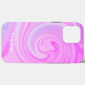 Vague violette Abstraite, coque iphone d'intégrité (Verso (horizontal))
