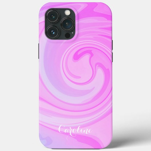 Vague violette Abstraite, coque iphone d'intégrité (Verso)