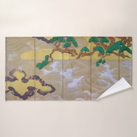 Vagues à Matsushima (à droite), Tawaraya Sotatsu (Serviette de bain)