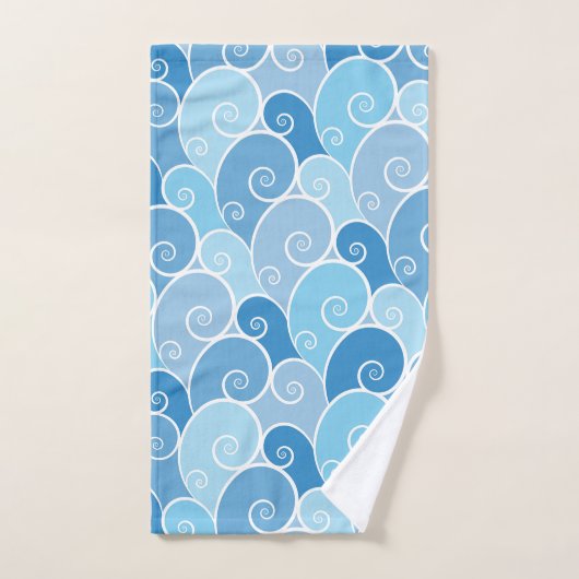 Vagues à spirale bleue (Serviette à main)